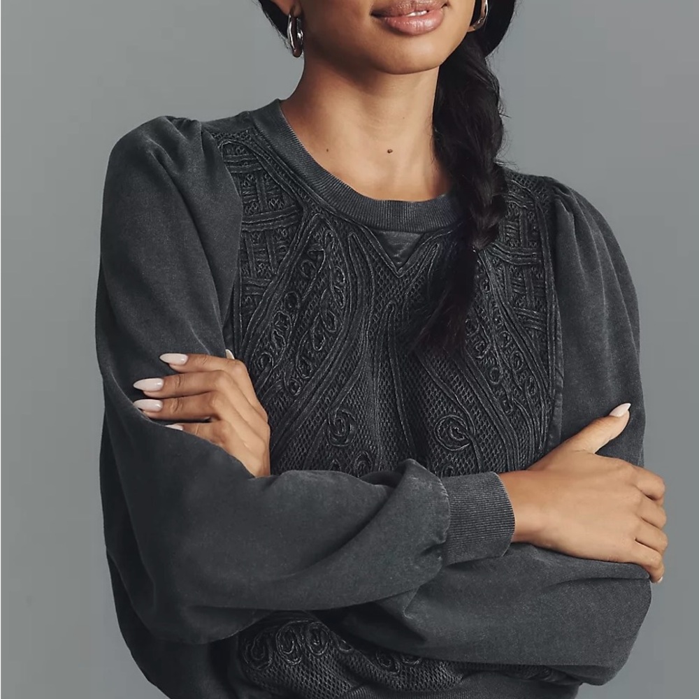 Anthropologie Black Sweatshirt - Picture 4 of 8